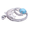 Sterling Silver Diving Dolphin Larimar Bead in Pave CZ Cirle Pendant(Chain Sold Separately) - Hanalei Jeweler