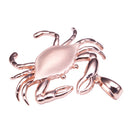 Sterling Silver Pink Gold Plated Moving Crab Pendant Sandblast Finished(Chain Sold Separately) - Hanalei Jeweler