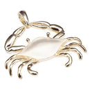 Sterling Silver Yellow Gold Plated Moving Crab Pendant Sandblast Finished(Chain Sold Separately) - Hanalei Jeweler