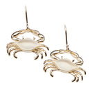 Sterling Silver Yellow Gold Plated Moving Crab Hook Earring Sandblast Finished - Hanalei Jeweler