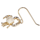 Sterling Silver Yellow Gold Plated Moving Crab Hook Earring Sandblast Finished - Hanalei Jeweler
