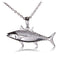 Sterling Silver Pave Cubic Zirconia Tuna Pendant(Chain Sold Separately) - Hanalei Jeweler