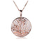 Sterling Silver Pink Gold Plated Pave Cubic Zirconia Circle Island Sunrise Pendant(Chain Sold Separately) - Hanalei Jeweler