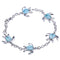 Sterling Silver Larimar Inlay Honu(Turtle) with Link Chain Bracelet - Hanalei Jeweler