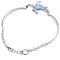 Single Honu(Turtle) Larimar Inlay with Bar and Link Chain Sterling Silver Bracelet - Hanalei Jeweler
