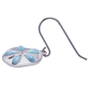925 Sterling Silver Larimar Inlaid Sand Dollar Hook Earring - Hanalei Jeweler