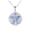 Sterling Silver Larimar Inlay CZ Sand Dollar Pendant(Chain Sold Separately) - Hanalei Jeweler