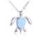 Sterling Silver Larimar Sea Turtle Pendant(Chain Sold Separately) - Hanalei Jeweler