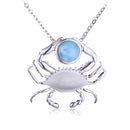 Sterling Silver Blue Crab Pendant with Larimar Bead(Chain Sold Separately) - Hanalei Jeweler