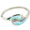 Sterling Silver Larimar Wave with CZ Bangle Bracelet - Hanalei Jeweler