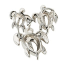 Sterling Silver Three Honu Pendant rhodium plated - Hanalei Jeweler