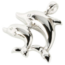 Sterling Silver Double Diving Dolphins Pendant - Hanalei Jeweler