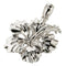 Sterling Silver Rhodium High Polish Hibiscus Pendant(L) - Hanalei Jeweler