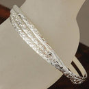 Sterling Silver Hawaiian Bangle 3 in 1 Heirloom Scroll Engraving Bangle Silver Color
