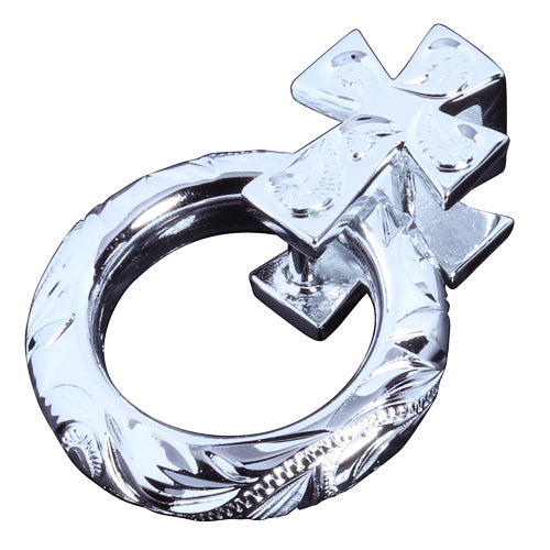 Sterling Silver Scroll Cross/Round Circle Pendant - Hanalei Jeweler