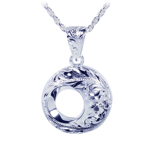 Sterling Silver Scroll Half Sphere Pendant - Hanalei Jeweler