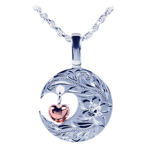 Sterling Silver Scroll C/O Heart+Heart Pendant - Hanalei Jeweler