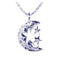 Sterling Silver Scroll Half Moon+2star Pendant - Hanalei Jeweler
