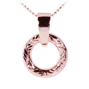 Sterling Silver Round Engraving Pendant Pink Gold Plated - Hanalei Jeweler