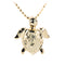 Small Hand-made Scroll Turtle Pendant Stering Silver Yellow Gold Plated - Hanalei Jeweler