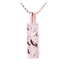 Sterling Silver Hand-made Scroll Vertical Pendant Pink Gold Plated - Hanalei Jeweler