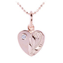 Pink Gold Plated Sterling Silver Small Heart Pendant with CZ - Hanalei Jeweler