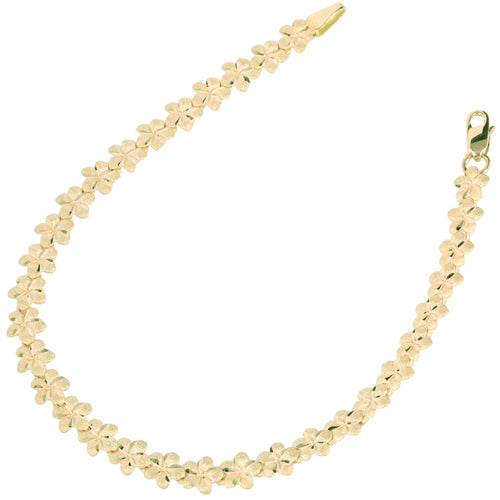 14k Yellow Gold Plumeria Linked Bracelet - Hanalei Jeweler
