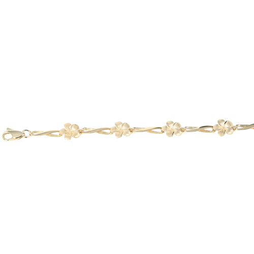 14k Yellow Gold Plumeria Bracelet - Hanalei Jeweler