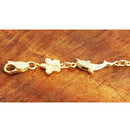 14k Yellow Gold Dolphin and Plumeria Bracelet - Hanalei Jeweler