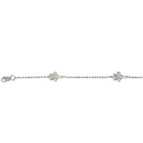 14K White Gold Bead Chain Hawaiian Plumeria Bracelet - Hanalei Jeweler