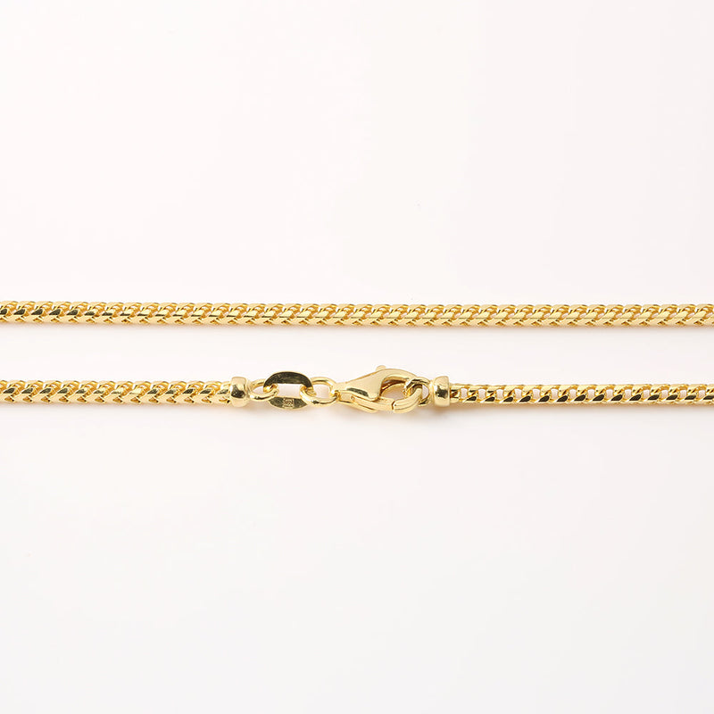 Solid 14K Yellow Gold Franco Chain Mens Chain 2.3*2.3mm 24 Inches