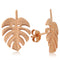 Monstera Leaf Earrings 14k Pink Gold - Hanalei Jeweler