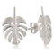 Monstera Leaf Earrings 14k White Gold - Hanalei Jeweler