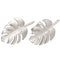 Monstera Leaf Earrings 14k White Gold - Hanalei Jeweler