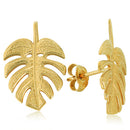 Monstera Leaf Earings 14k Yellow Gold - Hanalei Jeweler