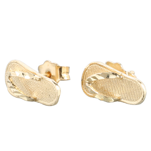 14K Yellow Gold Slipper(Flip Flop) Earring Stud - Hanalei Jeweler