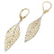 14K Yellow Gold Hollow Leaf Earring Lever Back