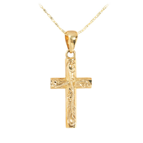 14KT Yellow Gold Scroll Cross Pendant (Chain Sold Separately) – Hanalei ...