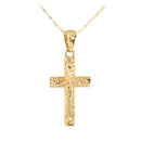 14KT Yellow Gold Scroll Cross Pendant - Hanalei Jeweler
