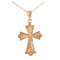 Hawaiian Jewelry 14KT Pink Gold Raised Cross Pendant - Hanalei Jeweler
