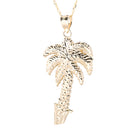Hawaiian Jewelry 14K Yellow Gold Palm Tree Pendant(Chain sold separately) - Hanalei Jeweler
