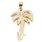 Hawaiian Jewelry 14K Yellow Gold Palm Tree Pendant(Chain sold separately) - Hanalei Jeweler