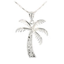White Gold Palm Tree Pendant(M) - Hanalei Jeweler