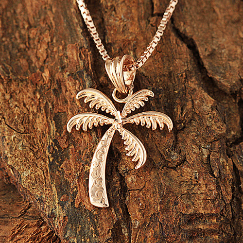 Pink Gold Palm Tree Pendant(S) - Hanalei Jeweler