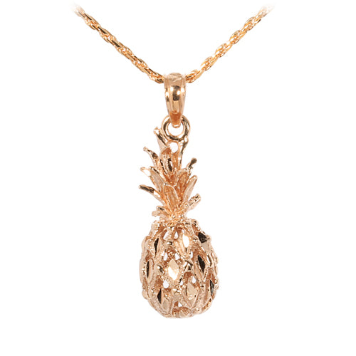 14K Pink gold Pineapple Pendant(S, M, L) - Hanalei Jeweler