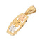 14K Tri-Color Gold Three Plumeria Vertical Pendant(S) - Hanalei Jeweler