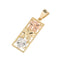 14K Tri-Color Gold Three Plumeria Vertical Pendant - Hanalei Jeweler