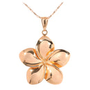 14K Pink Gold Plumeria Pendant(S, M, L) - Hanalei Jeweler