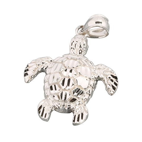 White Gold Turtle Pendant(S, M) - Hanalei Jeweler