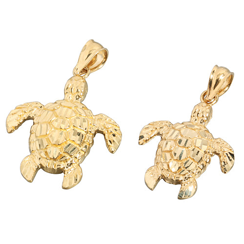 Yellow Gold Turtle Pendant(S, M) - Hanalei Jeweler